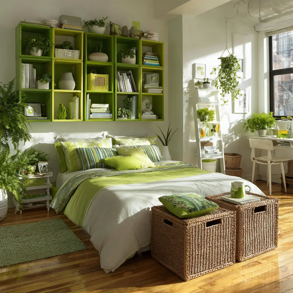 Add Green Shelving Accents