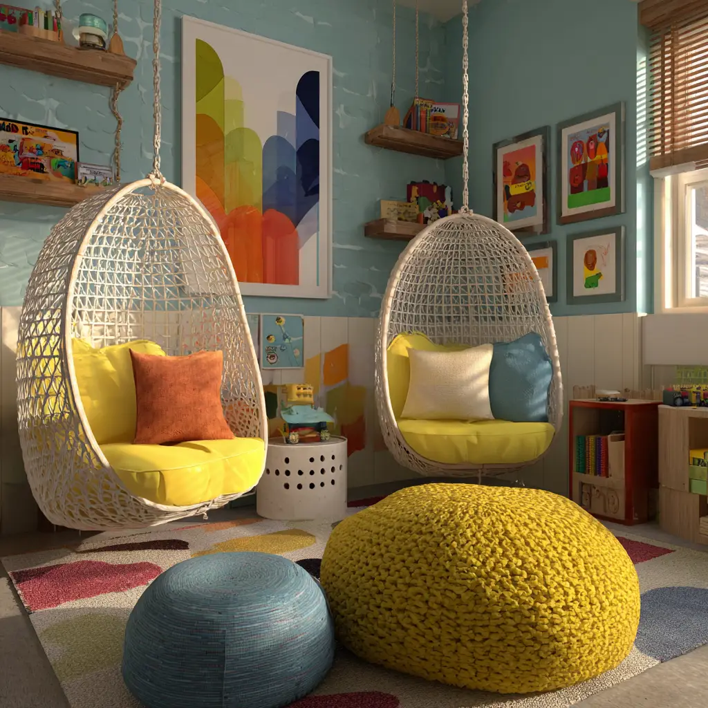 Add Hanging Chairs or Bean Bags