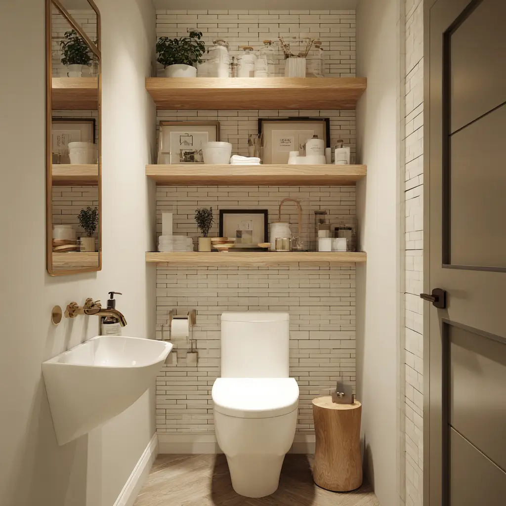 Add Open Shelving Above the Toilet