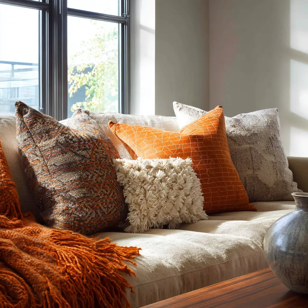 Add Texture with Throw Pillows