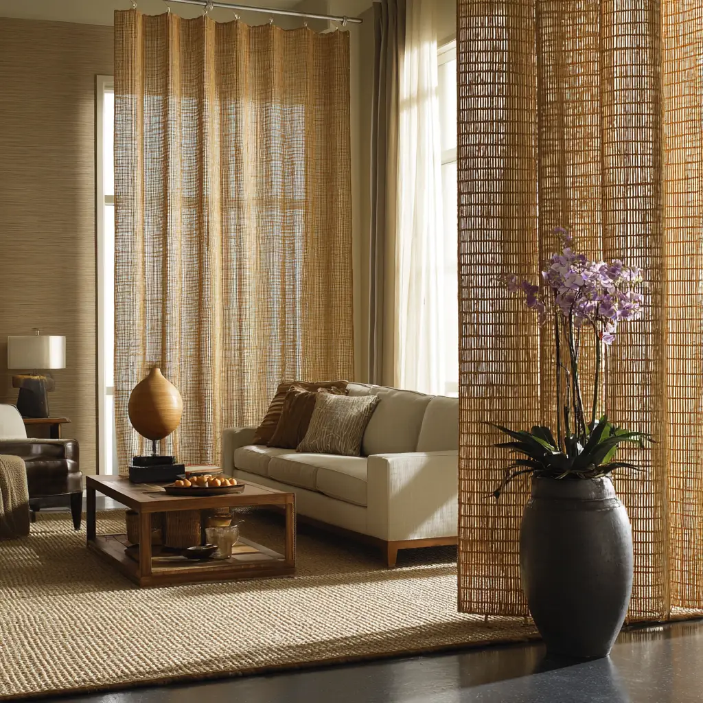 Add Texture with Woven or Bamboo Curtains
