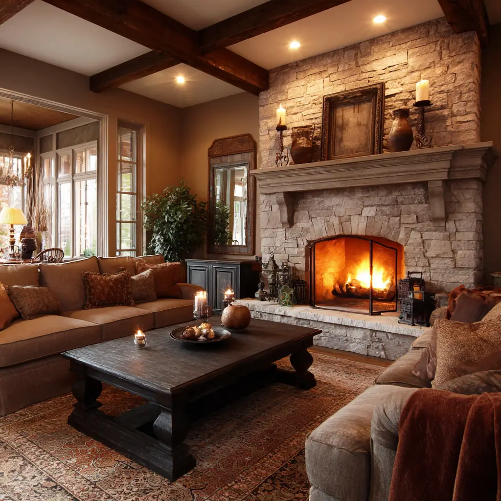Add a Fireplace or Faux Mantel