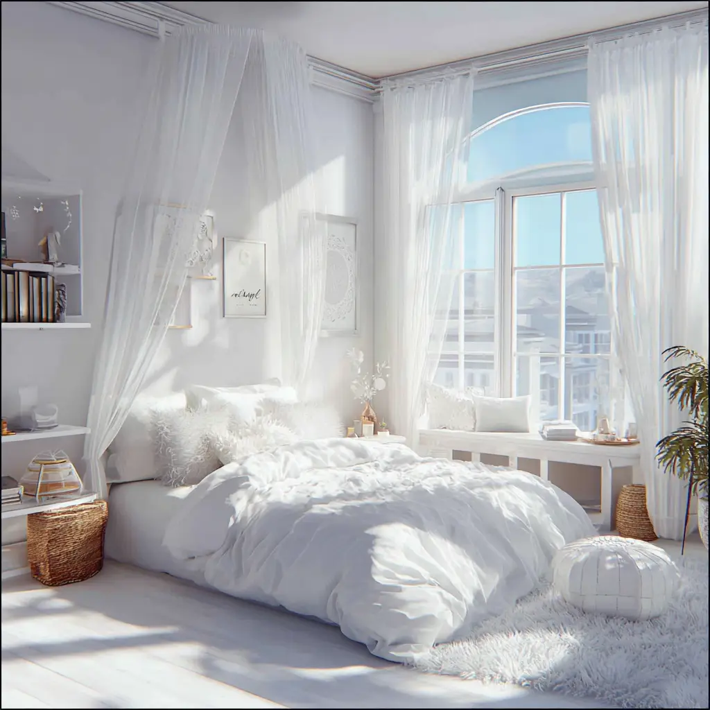 All-White Aesthetic Room