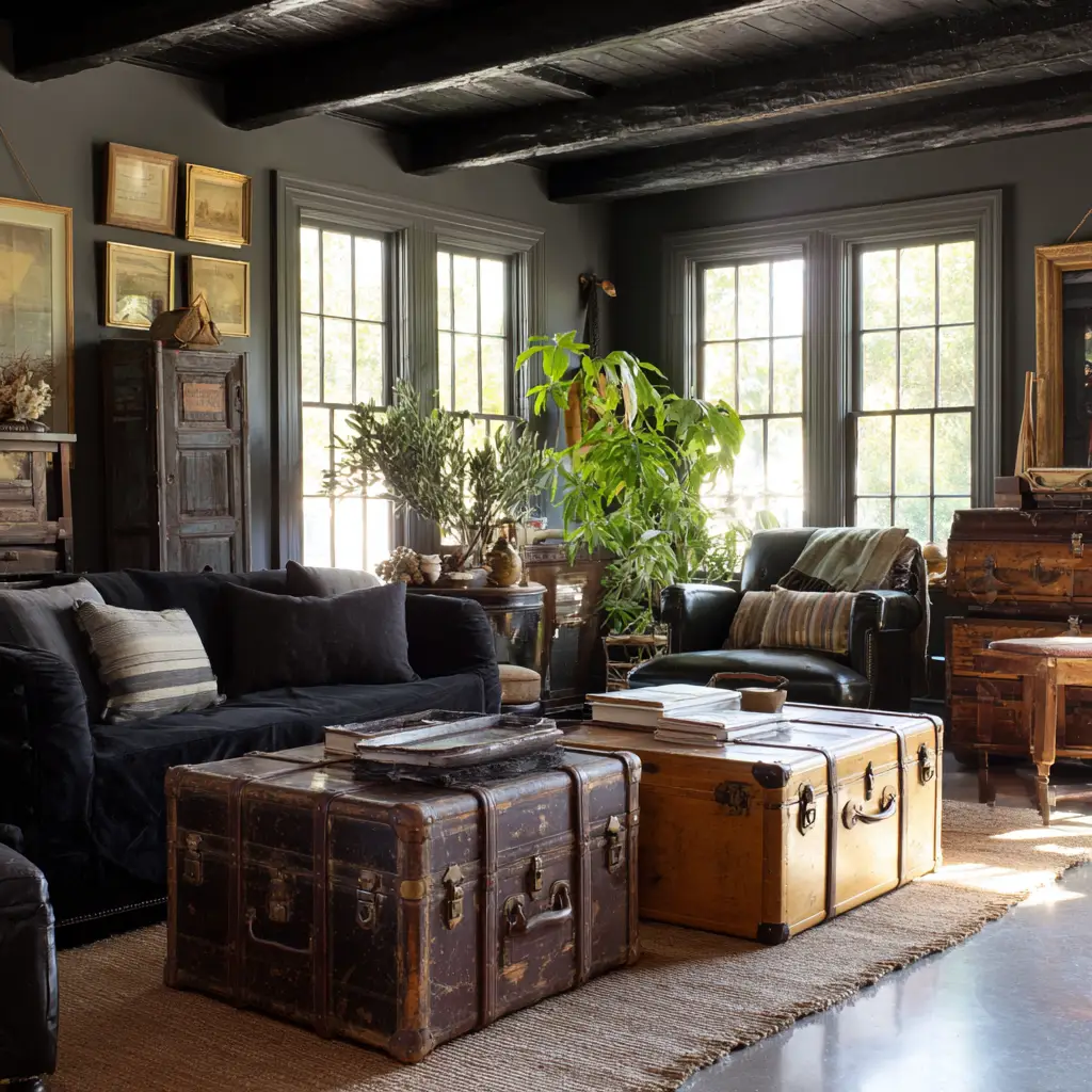 Antique Trunks as Coffee Tables
