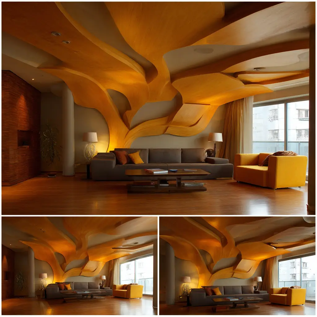 Asymmetrical Layered Ceiling