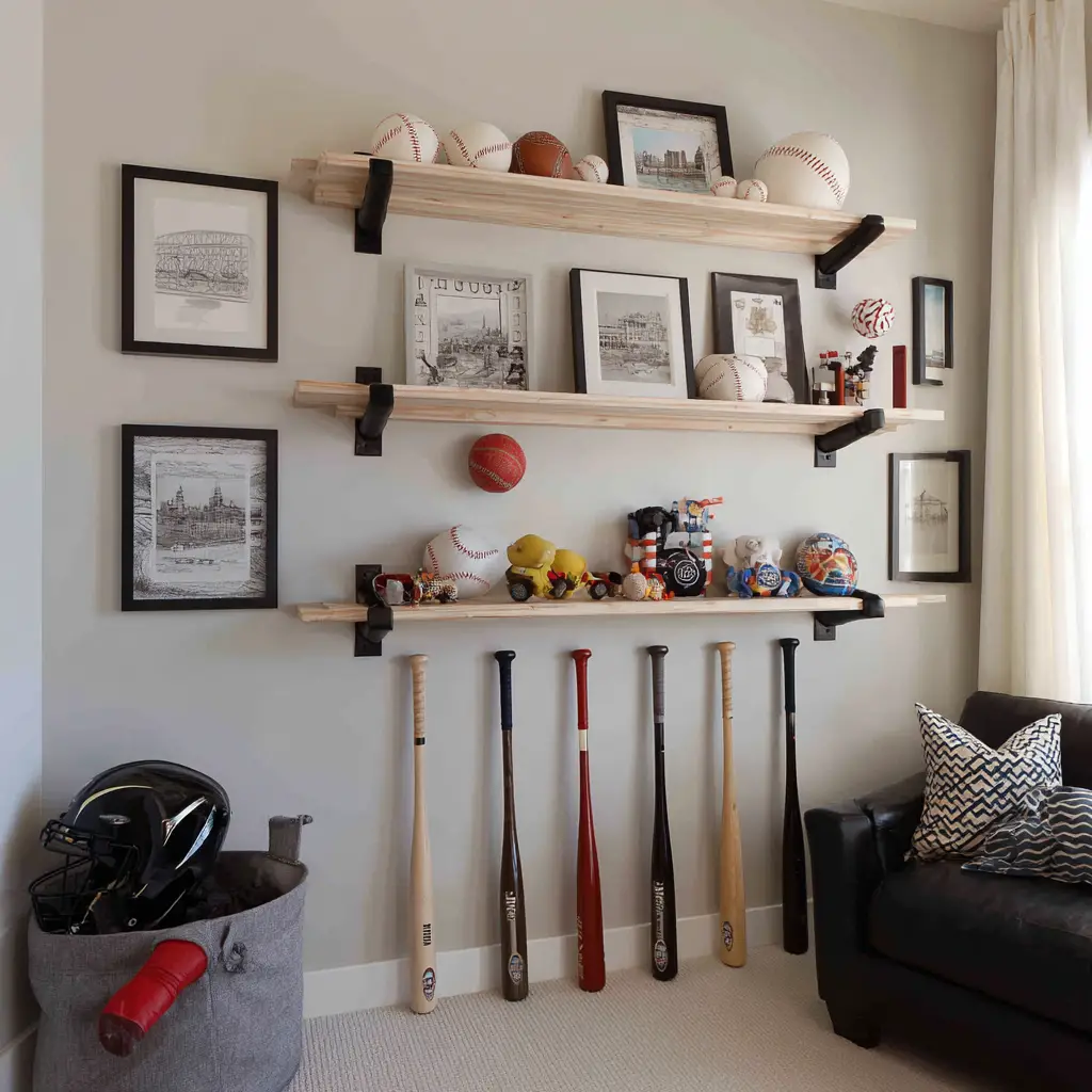 Baseball Bat Shelf