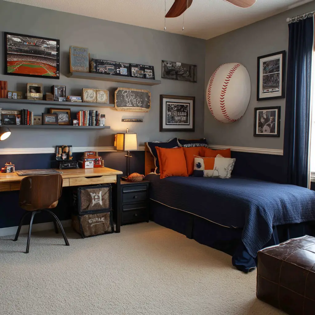 Baseball Stitch Accent Wall