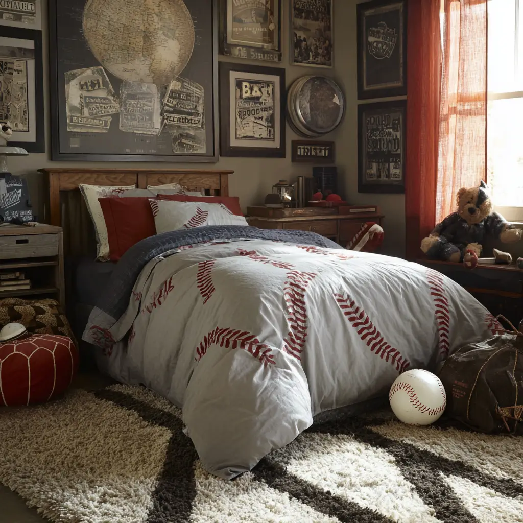 Baseball-Themed Bedding
