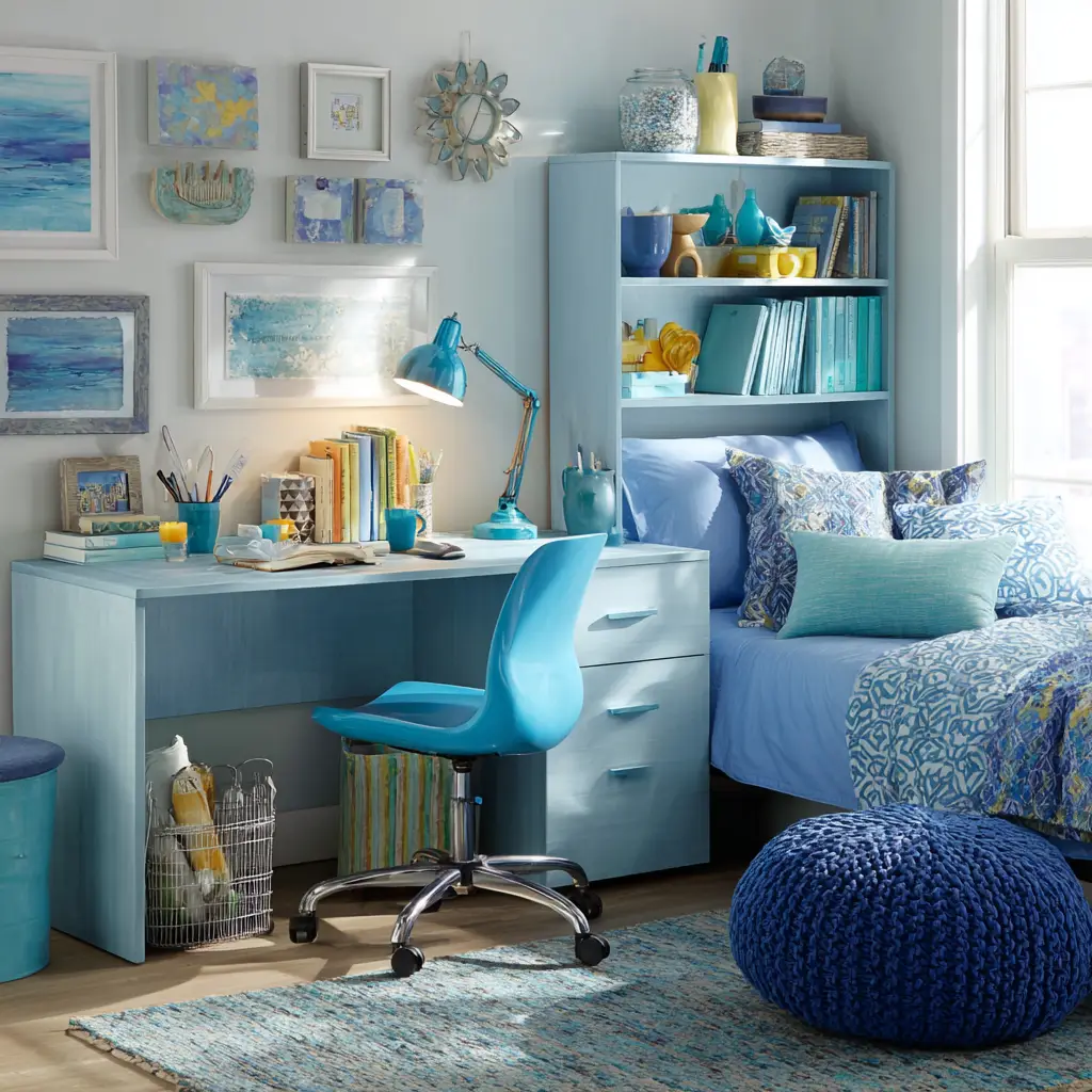 Blue Desk Accessories