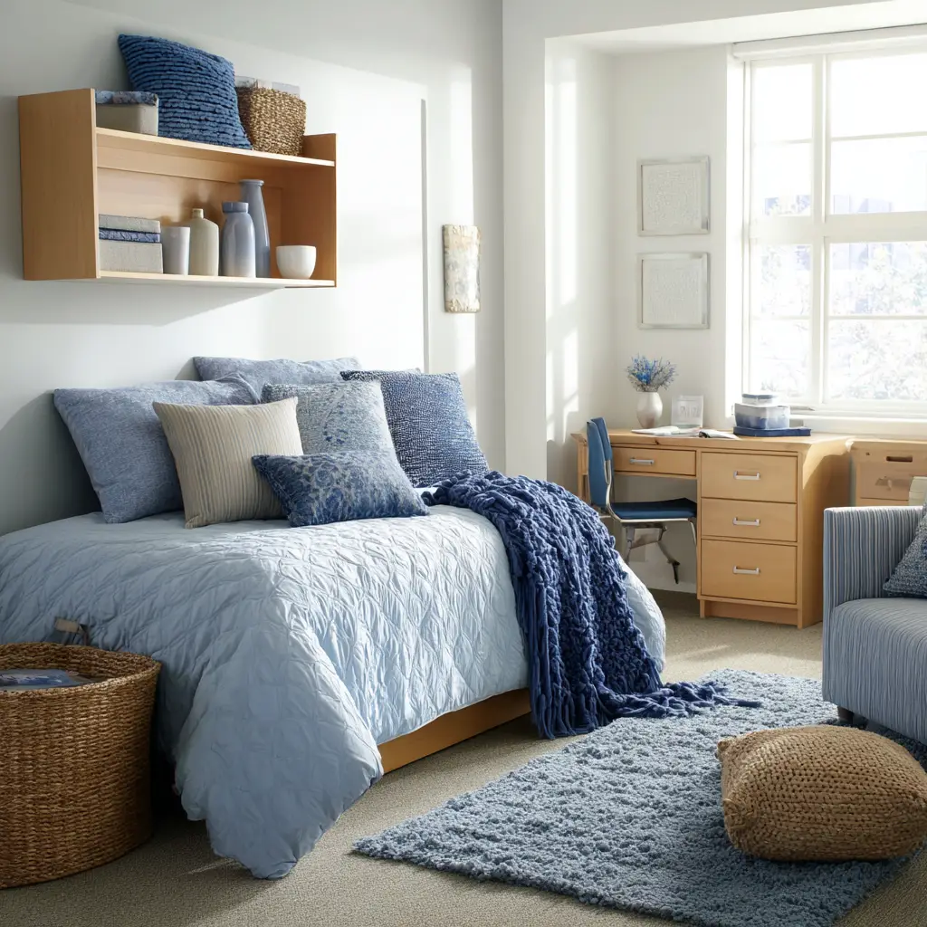 Blue Throw Pillows and Blankets