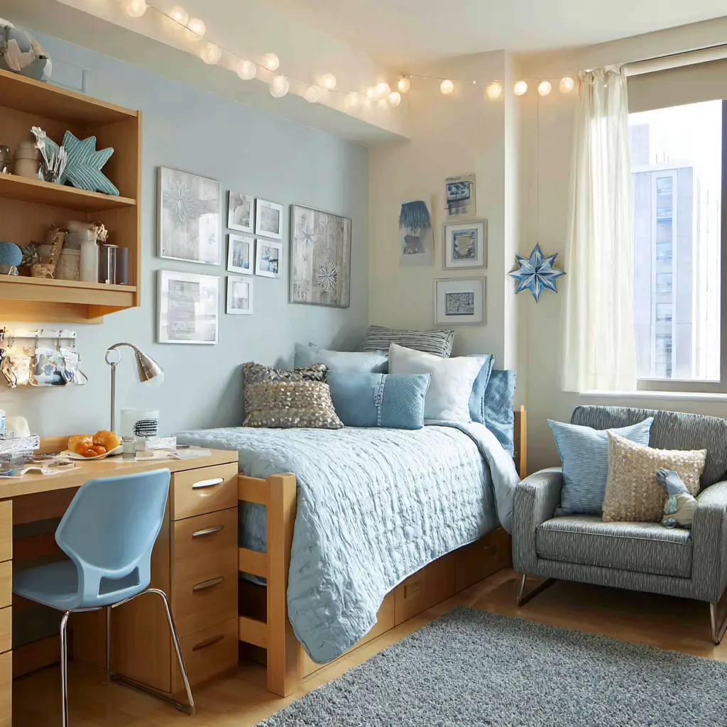 Blue and Gold Accents