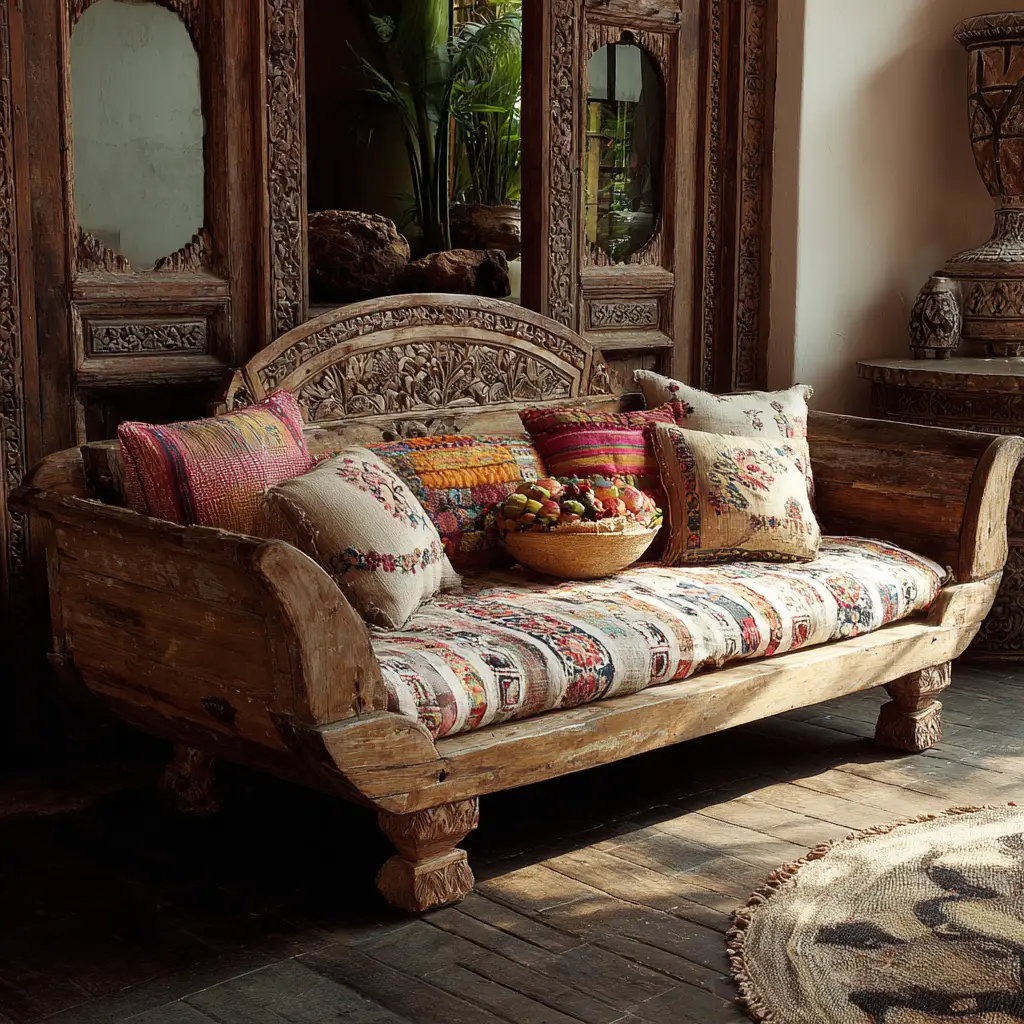 Bohemian Wooden Sofa