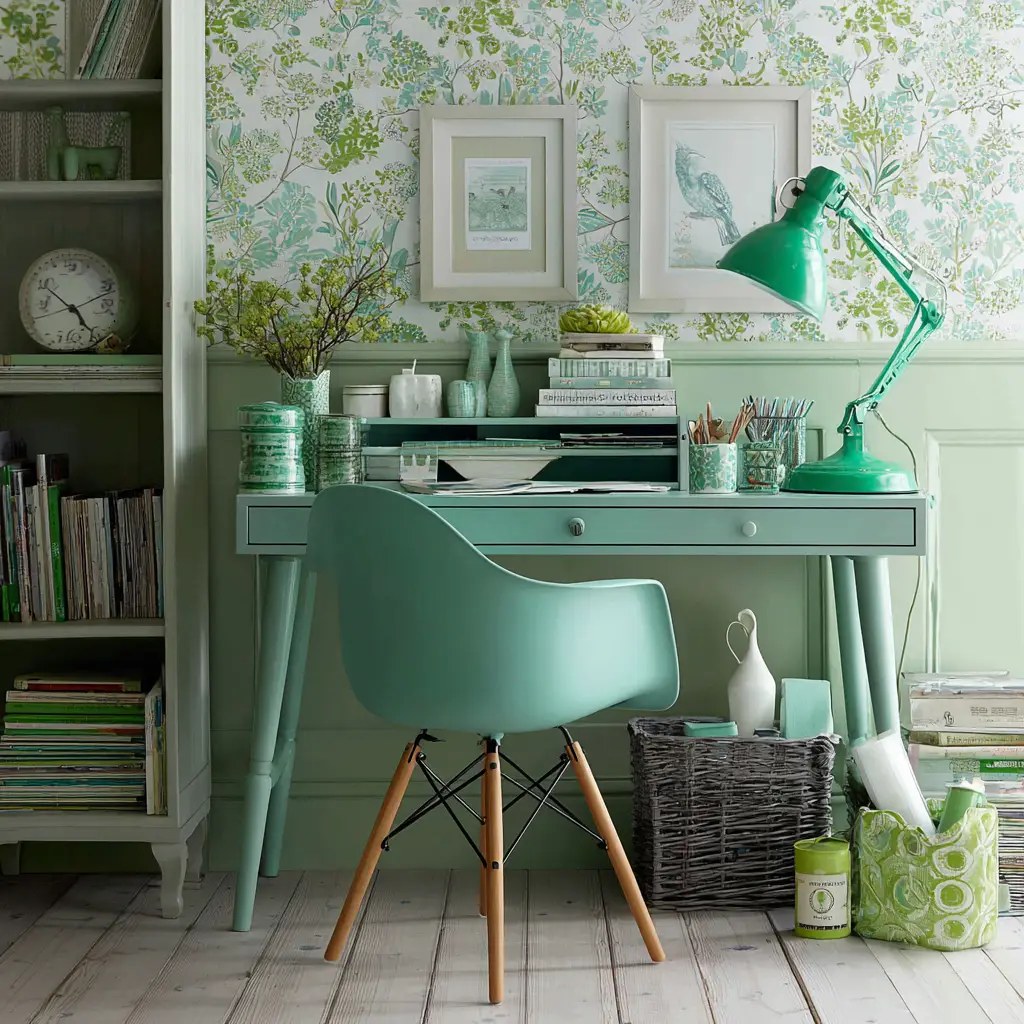  Bring in a Green Desk Lamp