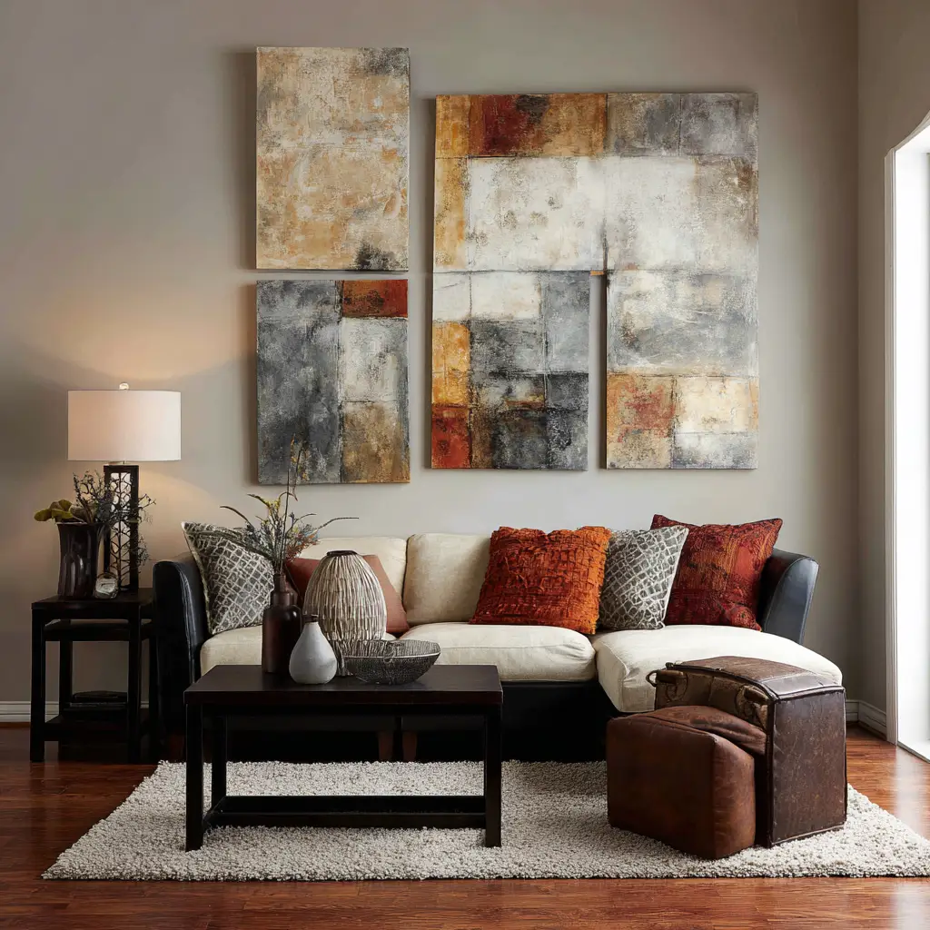 Canvas Abstracts in Earth Tones
