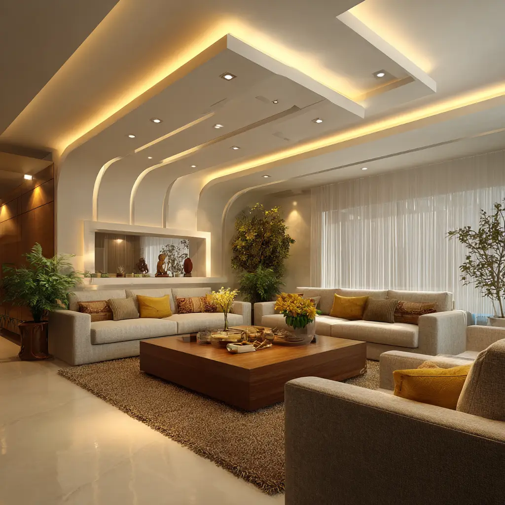 Ceiling with Recessed LED Strips