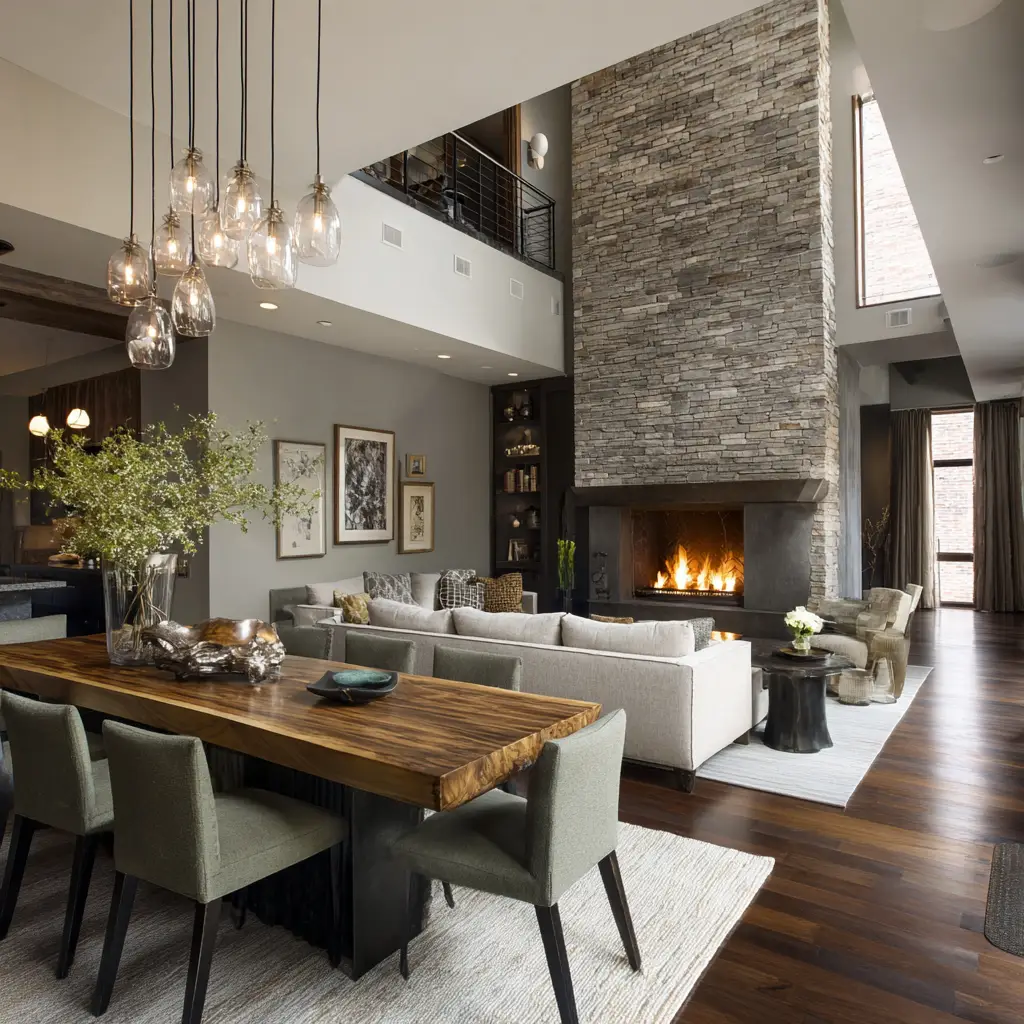Center Around a Fireplace