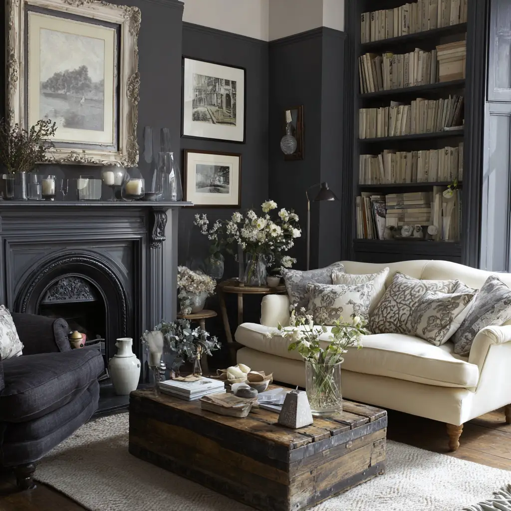  Charcoal and Cream