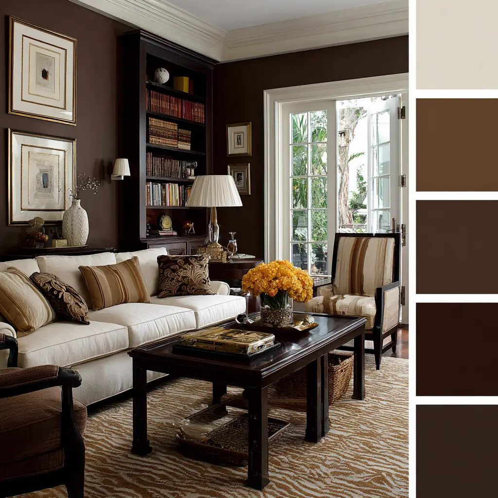 Chocolate Brown and White