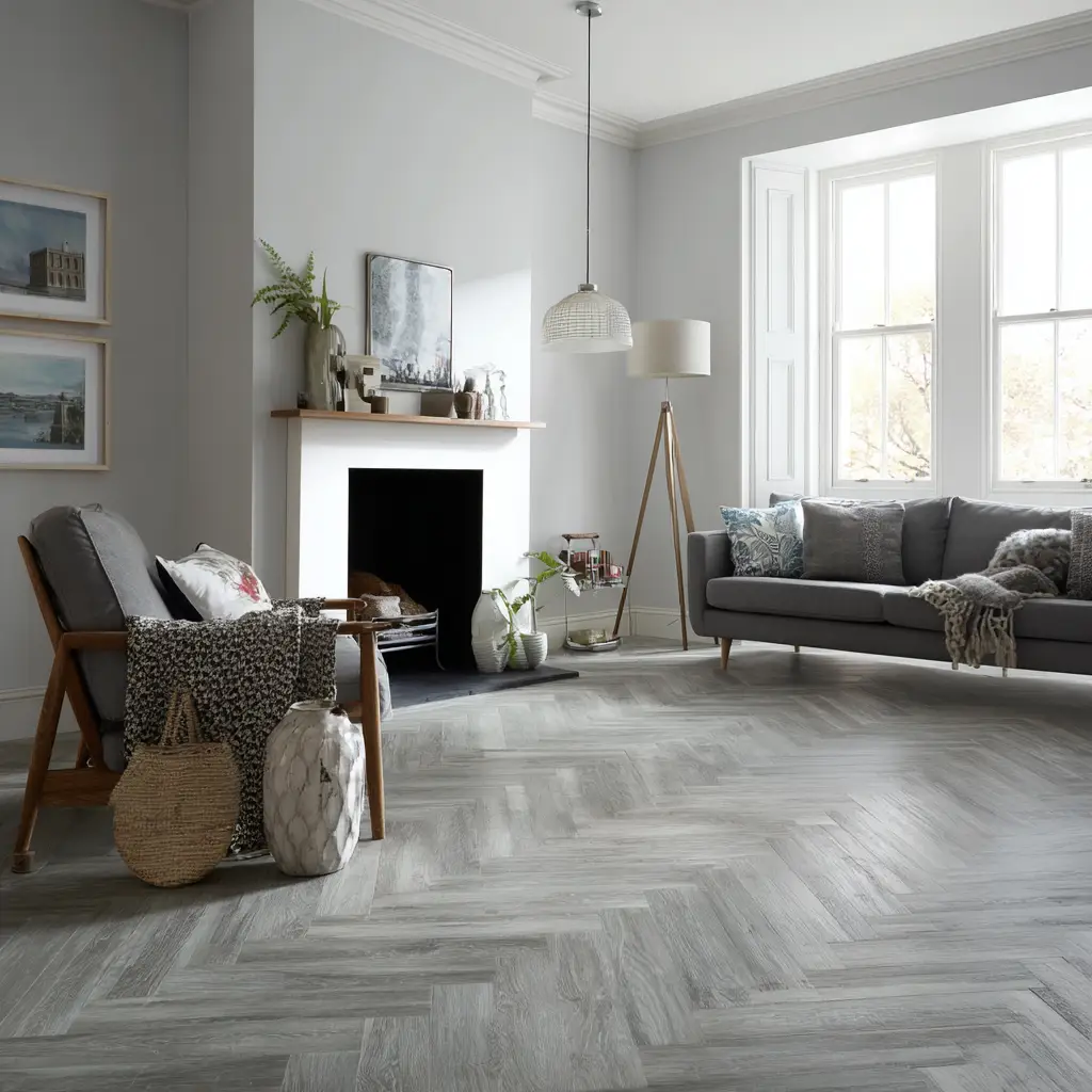 Choose Grey Herringbone Flooring