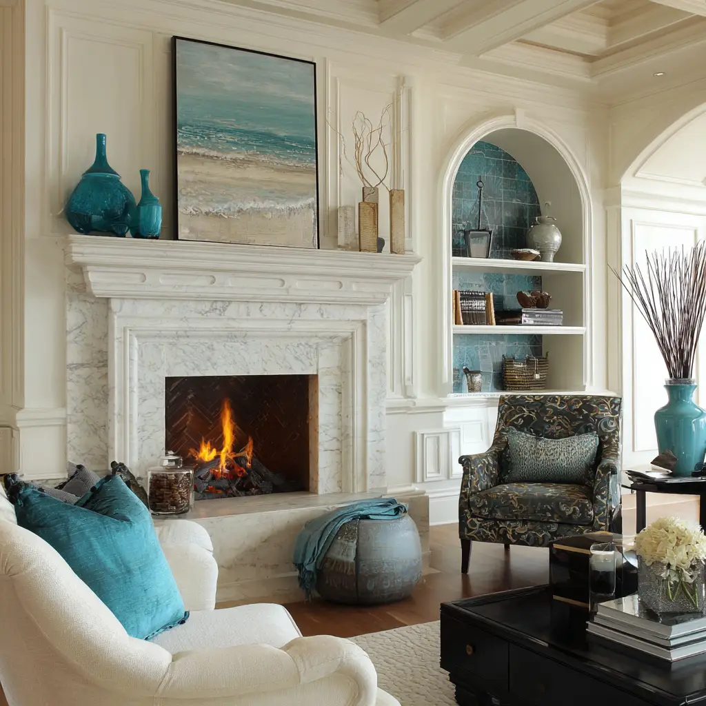 Coastal-Inspired Fireplace