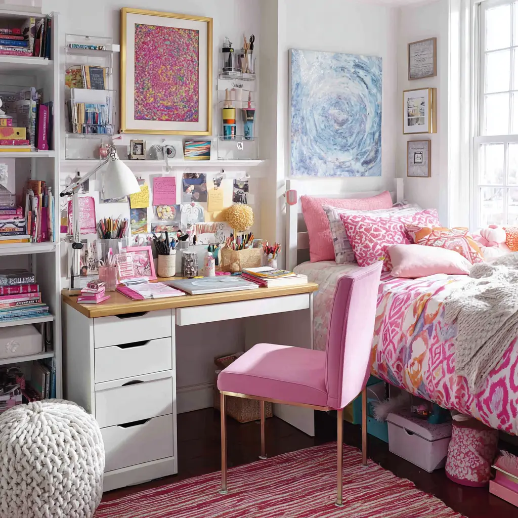 Color-Coordinated Desk Space