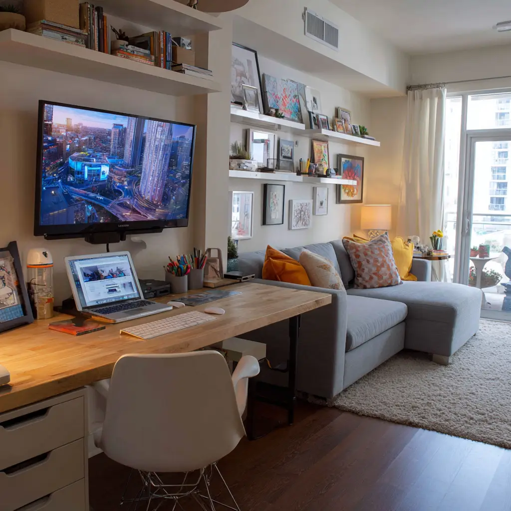 Combine TV and Desk in a Shared Space