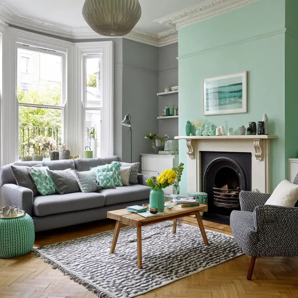 Cool Mint and Grey