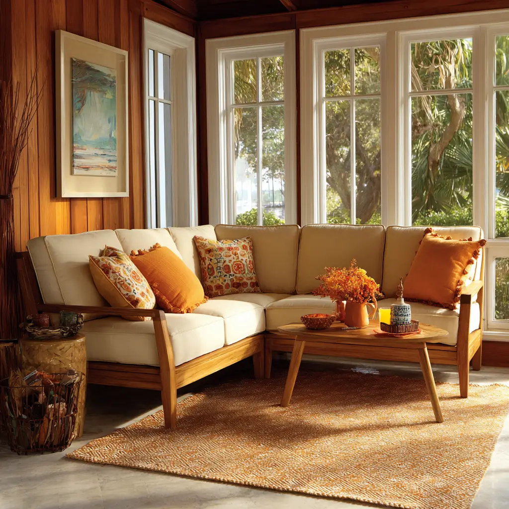 Corner Wooden Sectional Sofa