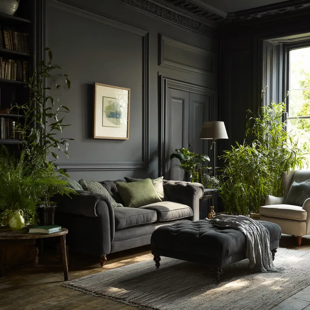 Deep Grey with Greenery