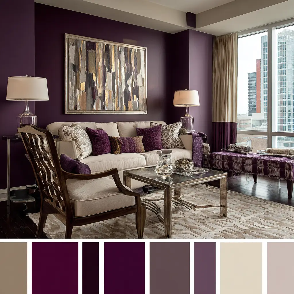 Deep Plum and Ivory