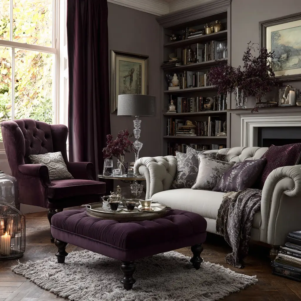  Deep Plum and Light Grey