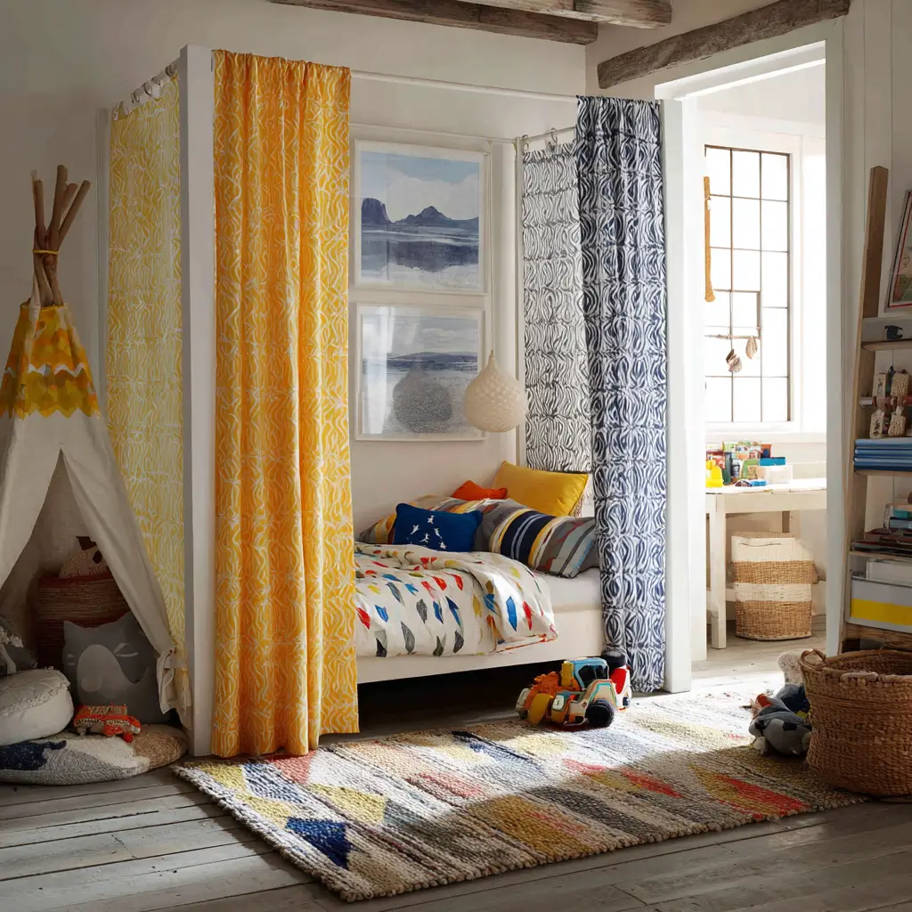 Divide a Kids' Shared Room with Fun Prints