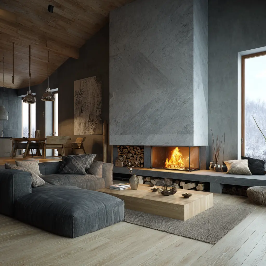 Double-Sided Fireplace Between Rooms