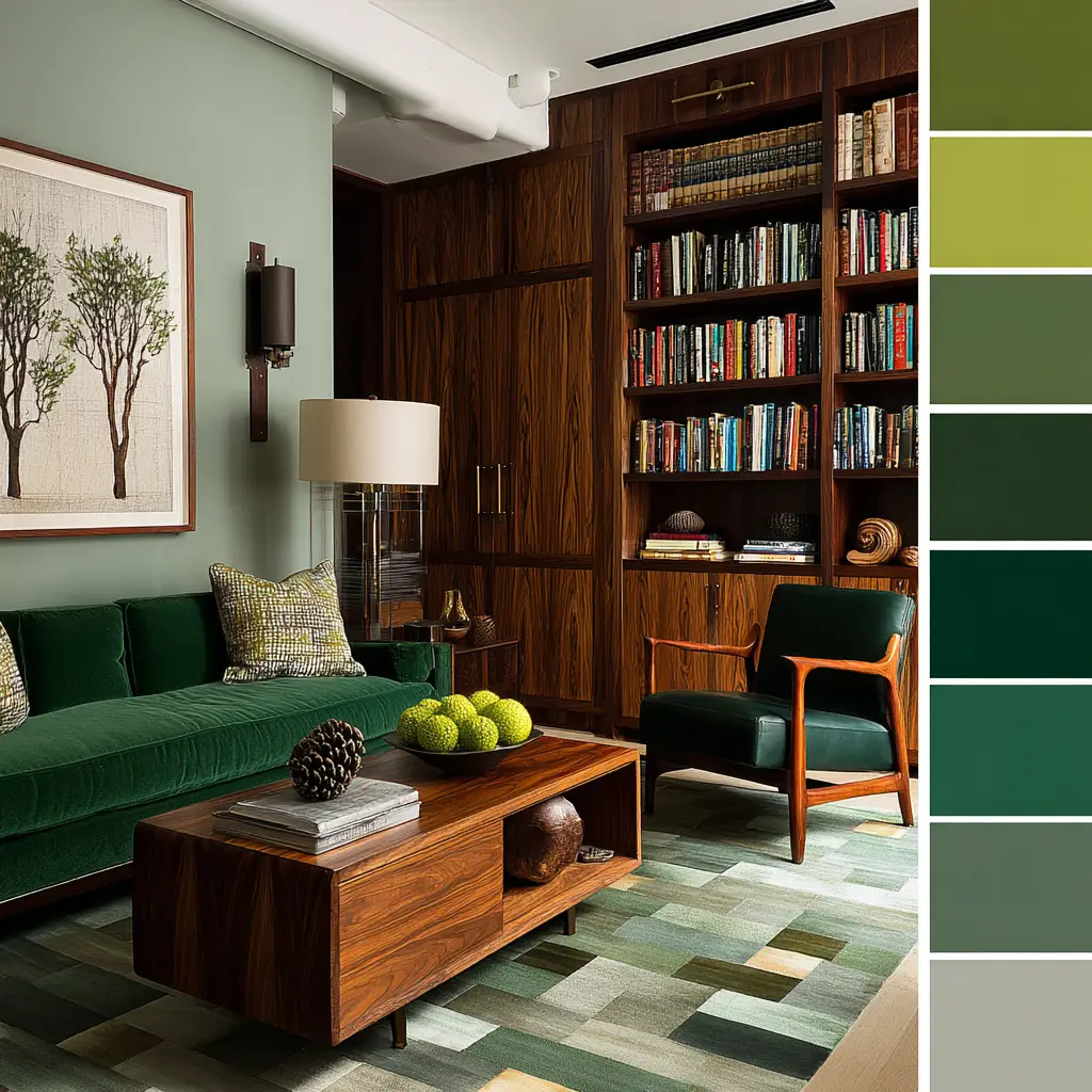 Emerald Green and Walnut