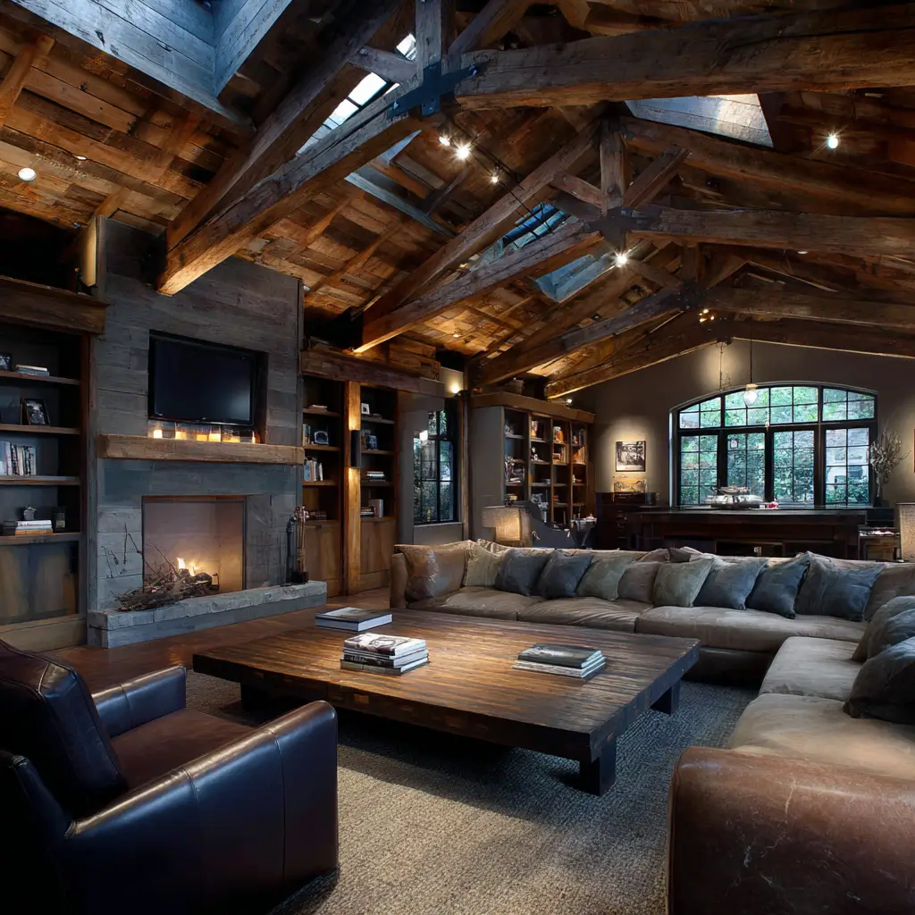 Exposed Wooden Ceiling Beams