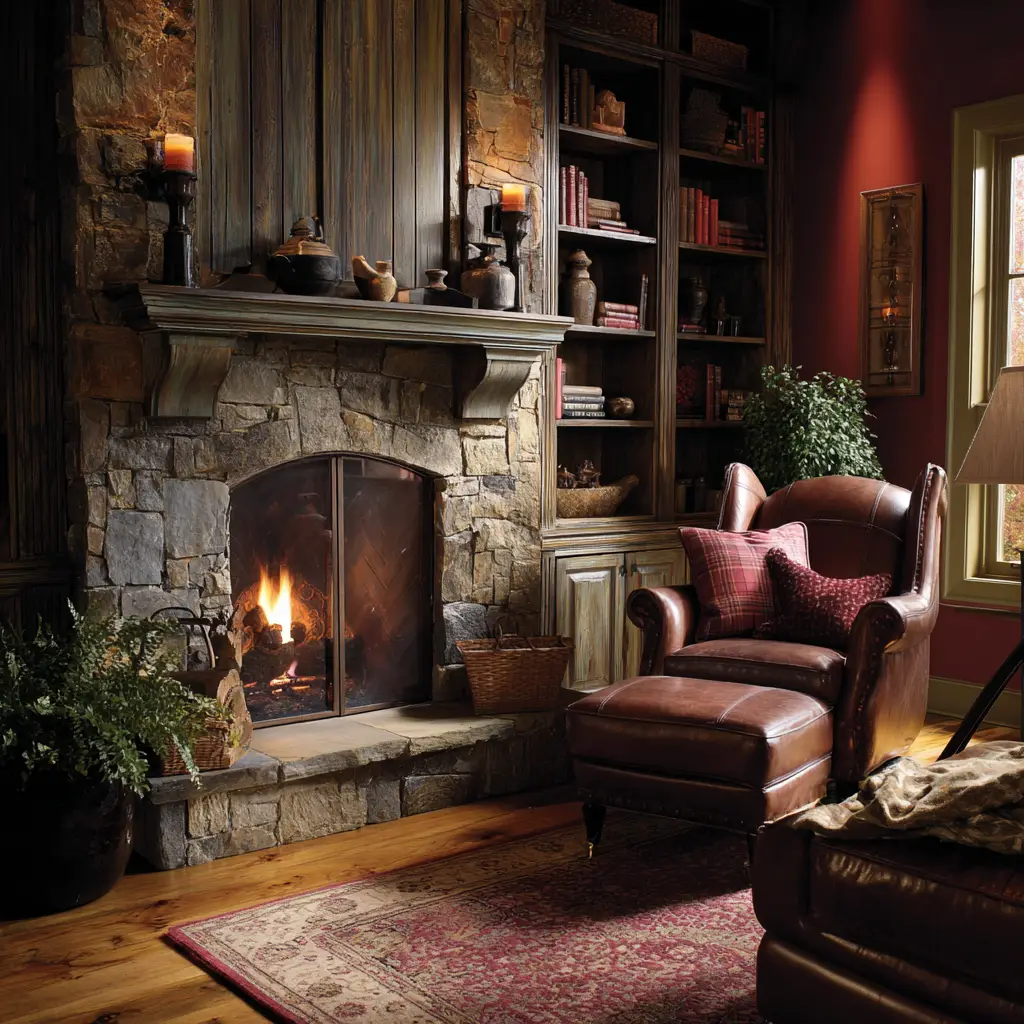 Fireplace Nook with a Reading Chair