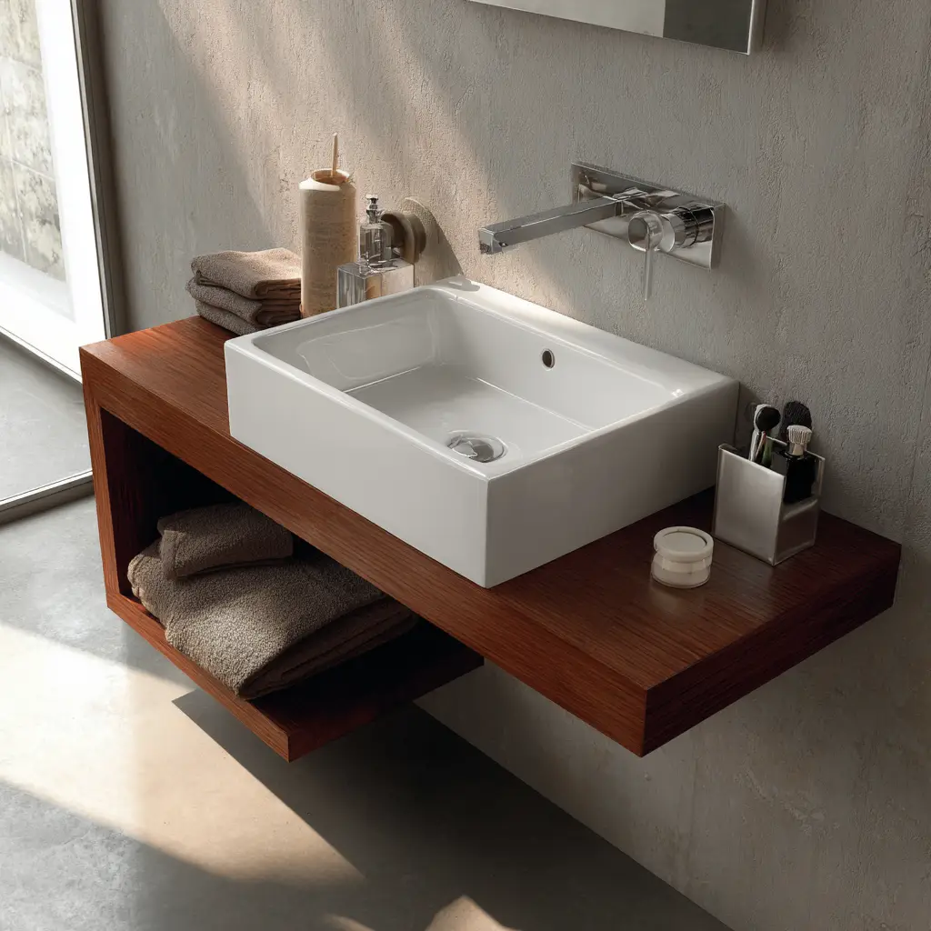 Floating Basin with Storage Shelf