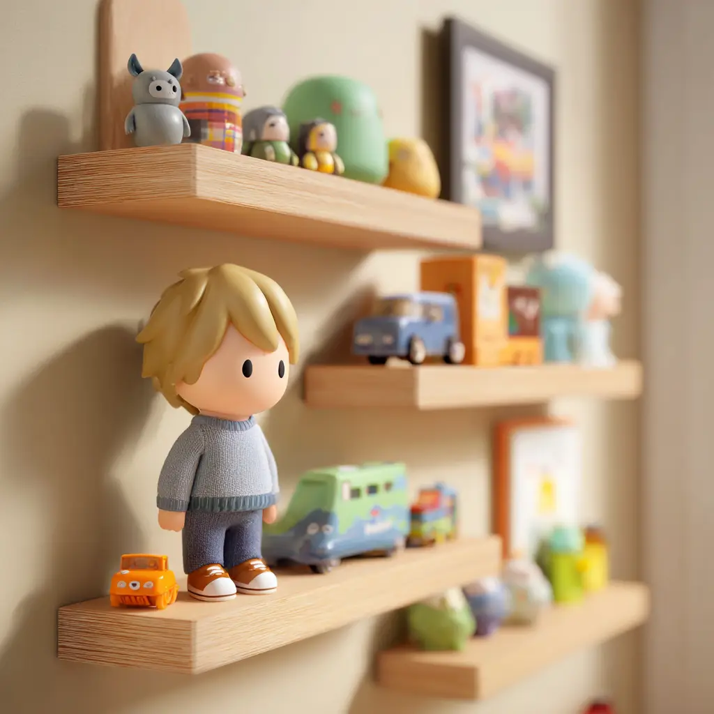Floating Shelves with Mini Figures
