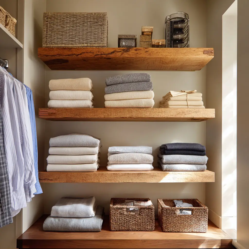 Floating Wood Shelves
