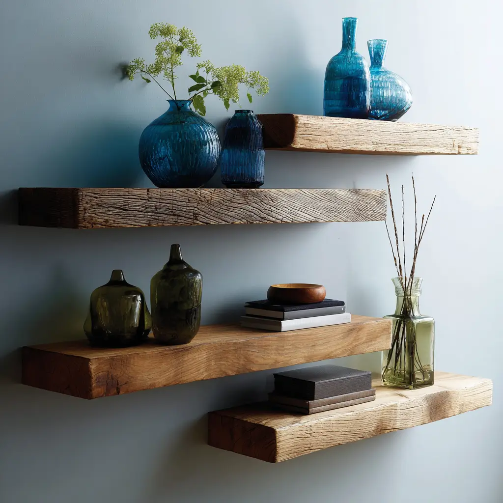 Floating Wood Shelves