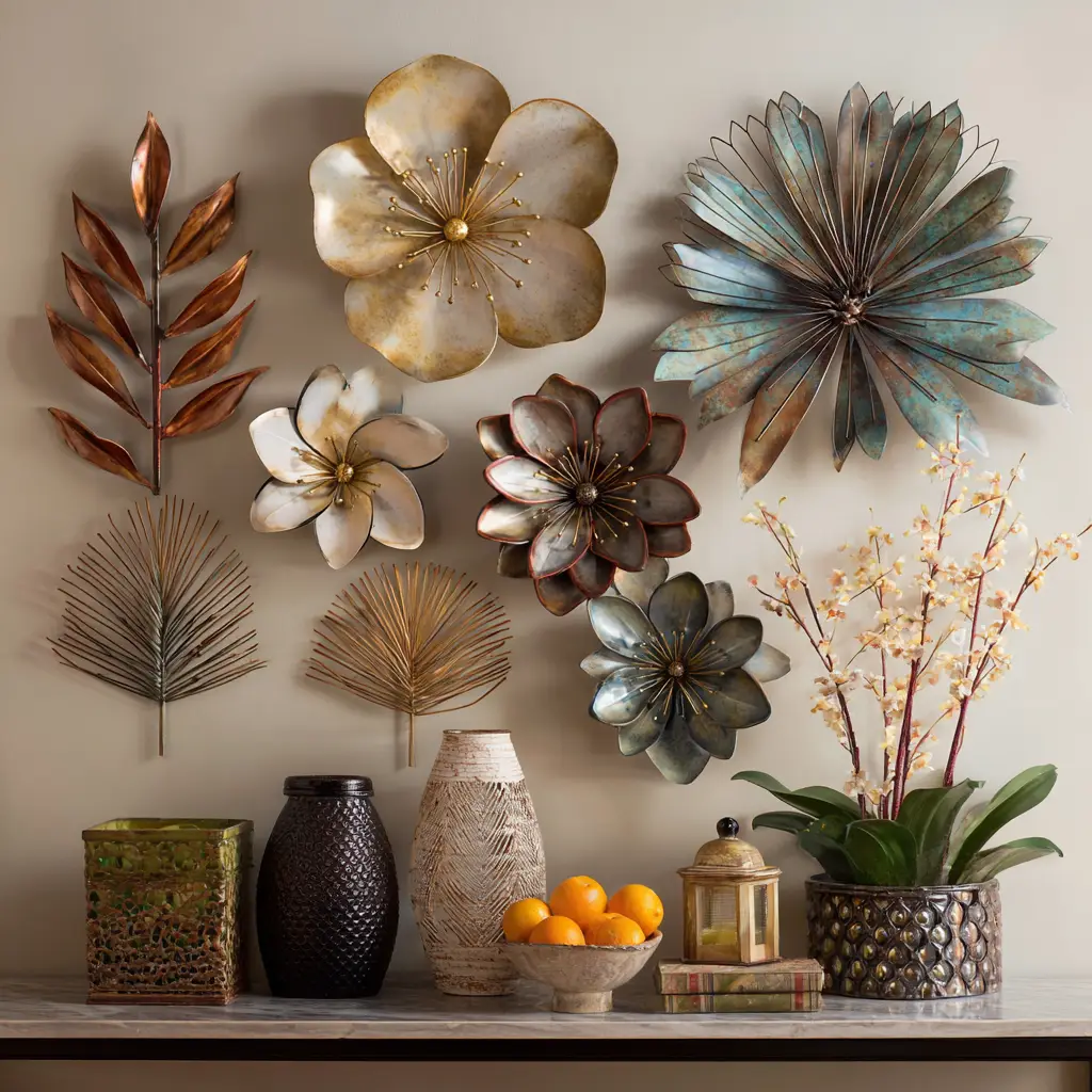 Floral Metal Wall Plaques