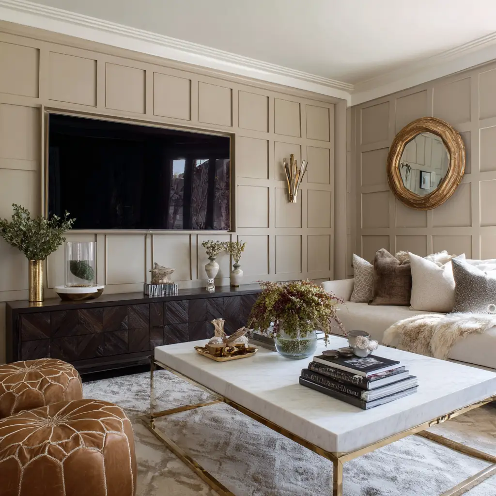 Frame the TV with Symmetrical Decor