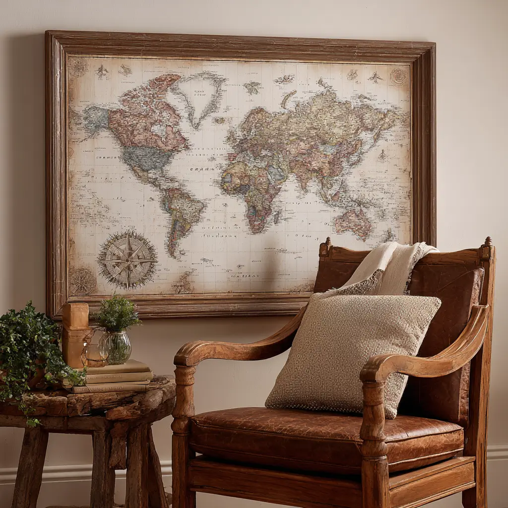 Framed Maps and Travel Prints