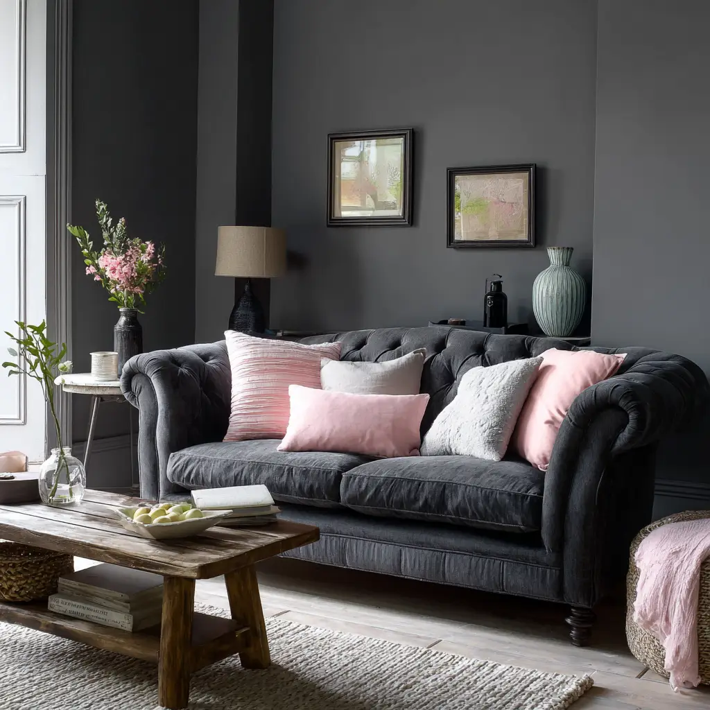 Grey with Soft Pastels