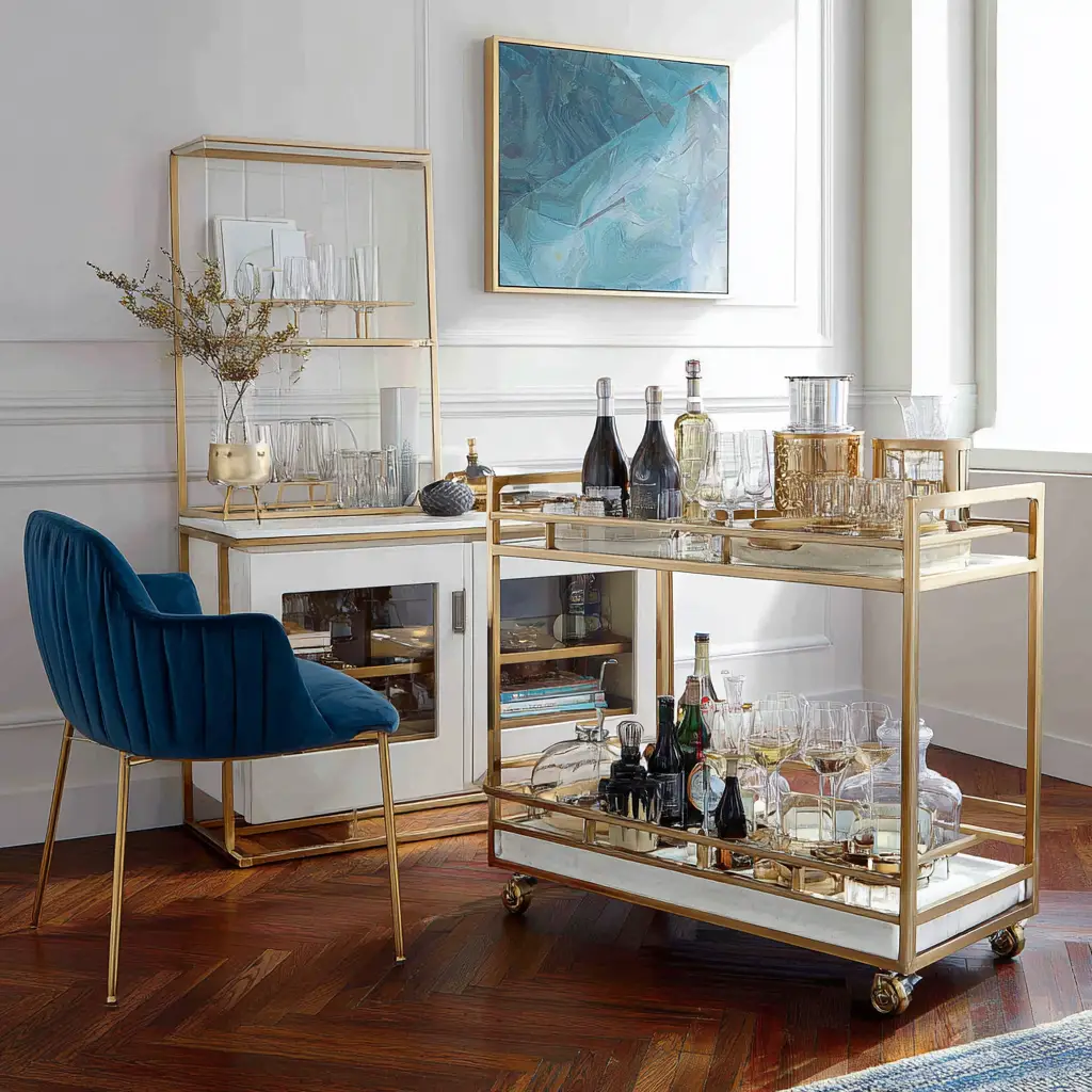 Include a Bar Cart or Buffet Table