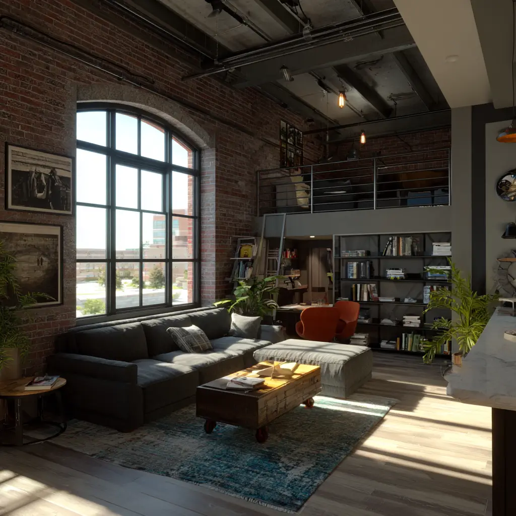 Industrial Loft Living Room