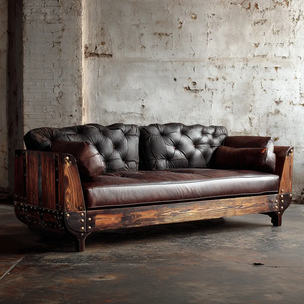 Industrial Wooden Sofa
