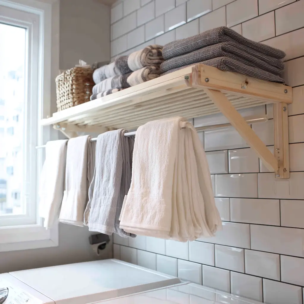 Install a Fold-Down Drying Rack