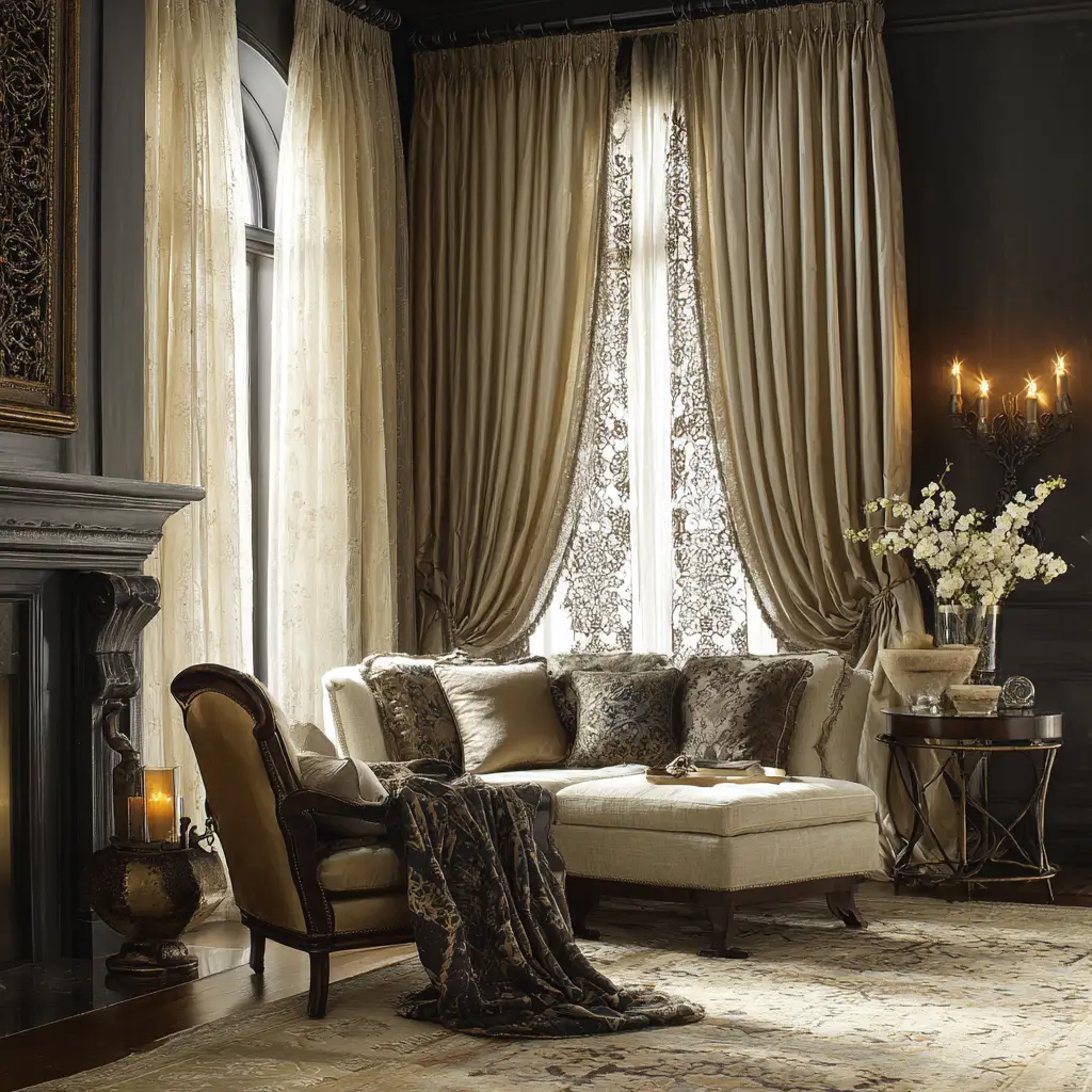 Layered Curtains with Sheers