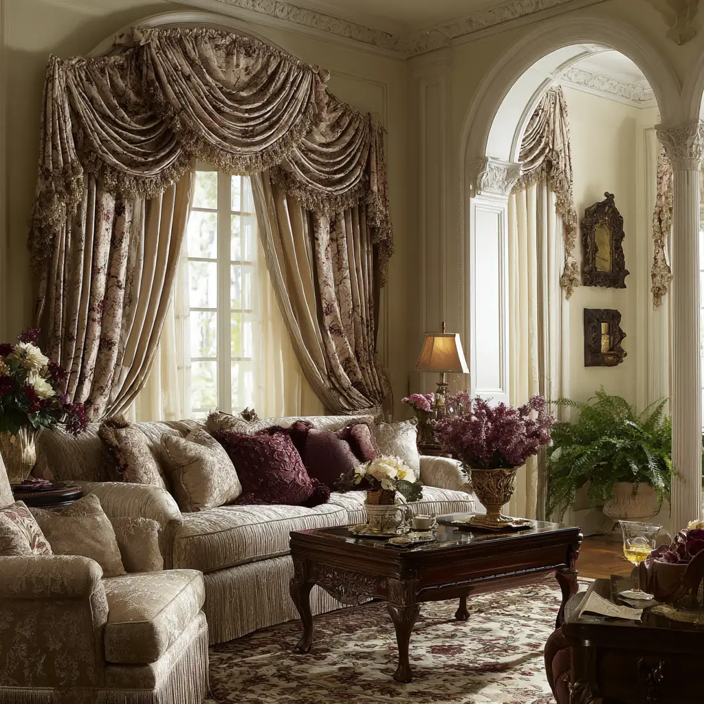 Layered Curtains with Valances